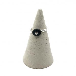 Dark Grey Pebble ring