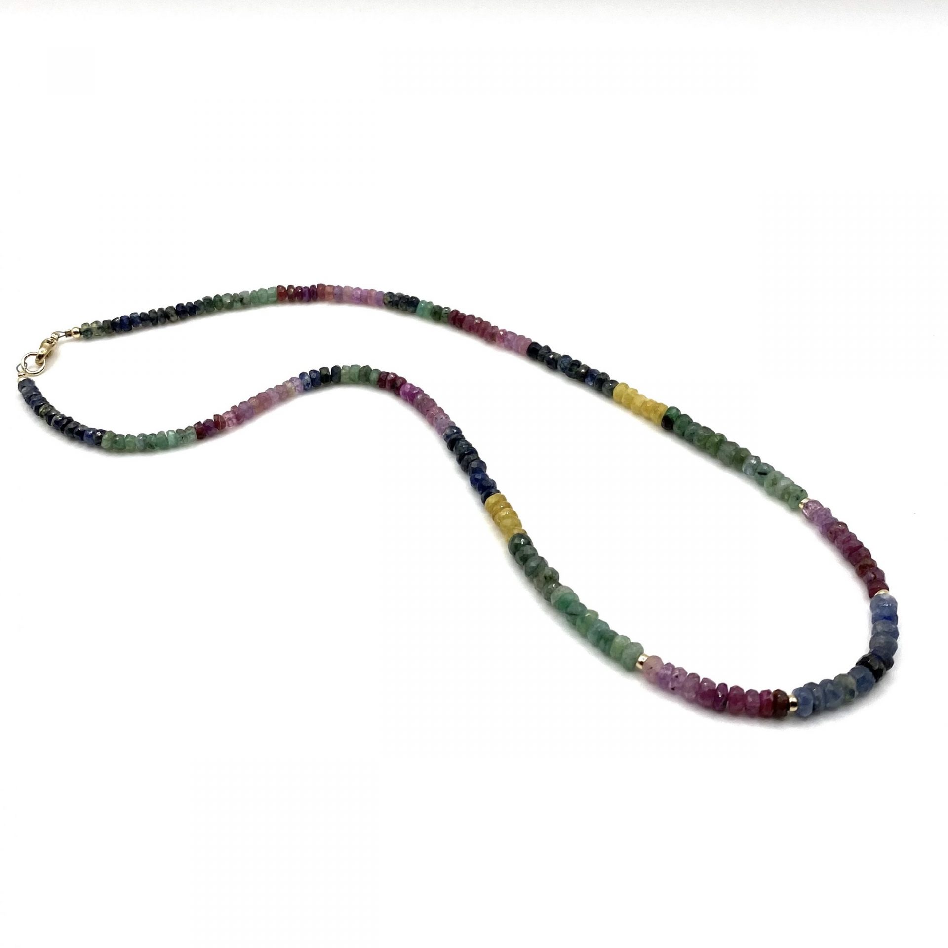 Sapphire & Emerald Necklace Angle 2