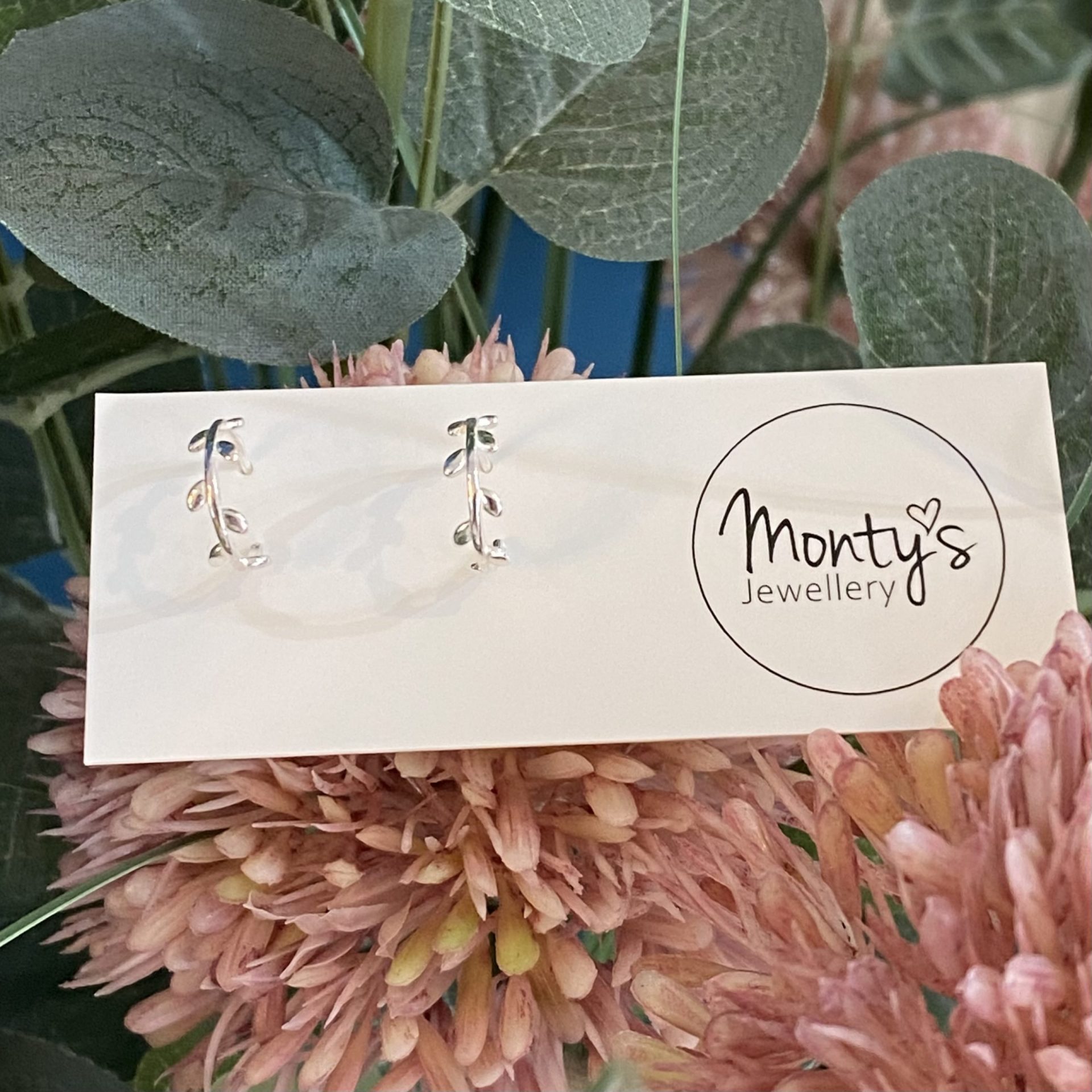 Silver Leaf Hoops 11829