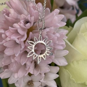 Sun Pendant and Chain - Sterling Silver