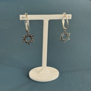 Sun Hoop Earrings - Sterling Silver