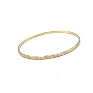 Hammered Bangle - 9 Carat Gold