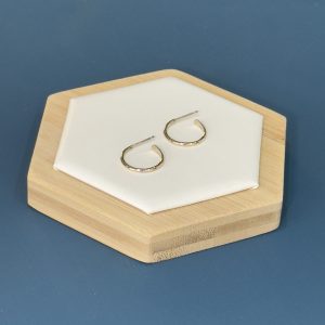 Stud Hoop Earrings - 9 Carat Gold