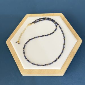 Sapphire Faceted Necklace - Gold
