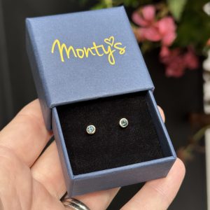 London Blue Topaz  9ct Yellow Stud  Earrings