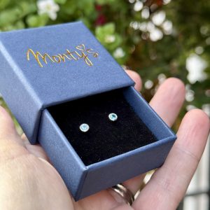 Blue Topaz  9ct White Gold Earrings