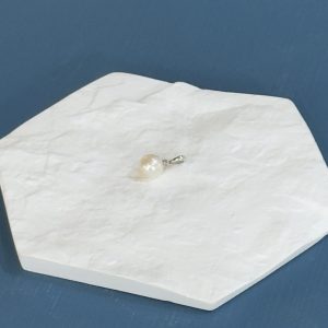 Pearl and Diamond 9ct White Gold Pendant