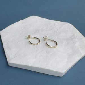 Stud Hoop Earrings - 9 Carat Gold